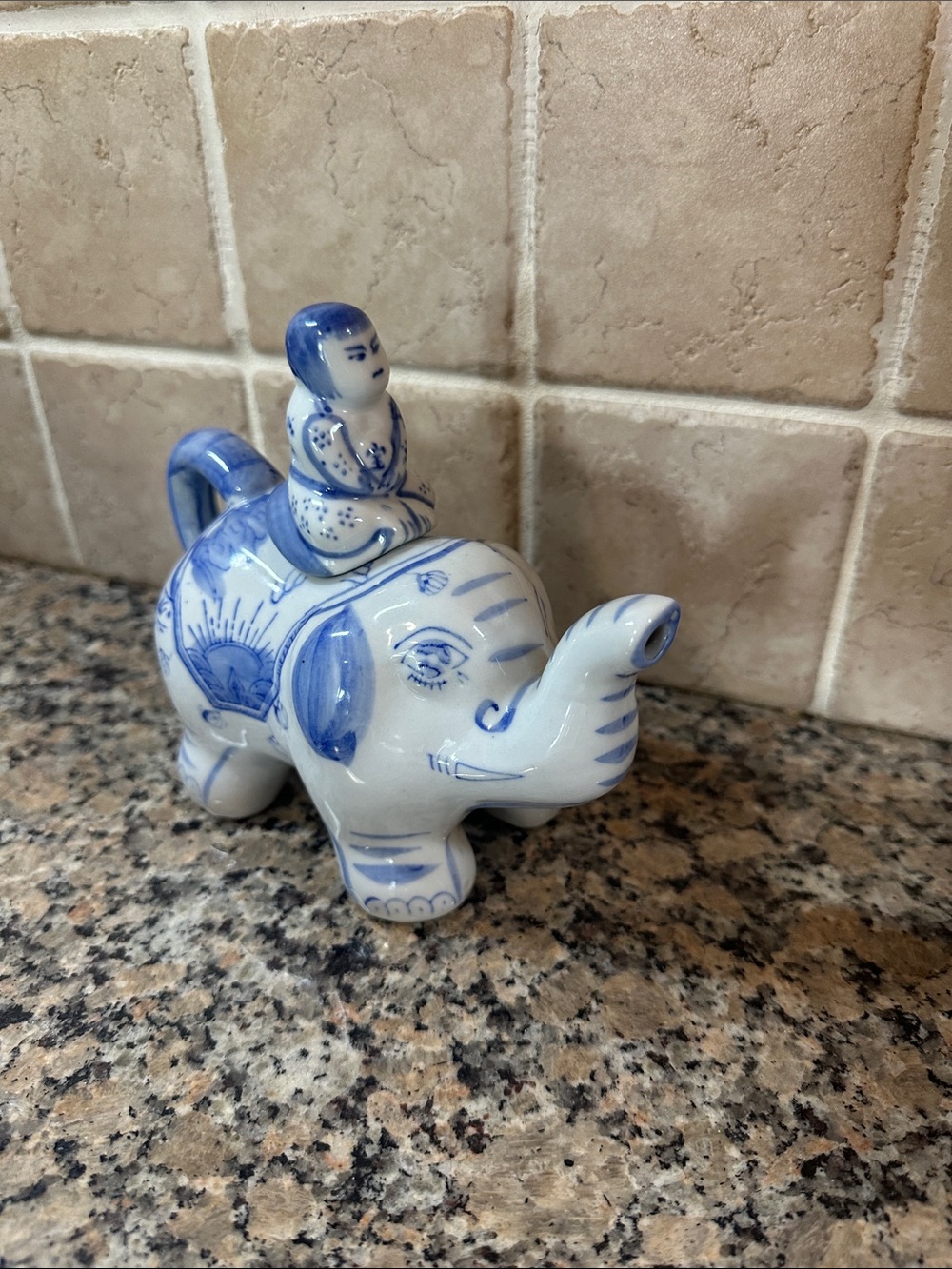 Vintage Porcelain Elephant Teapot With Lid